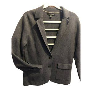 Sz M Banana Republic Fitted Milano Cotton/Rayon Blend Sweater Blazer 2 buttons